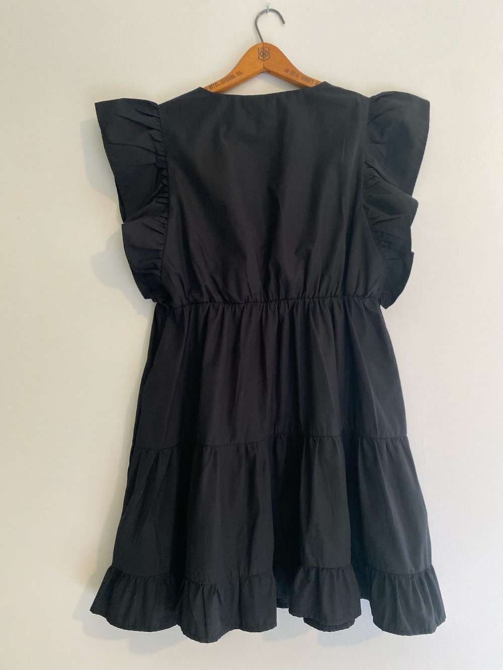 Abercrombie Black Ruffle Sleeve Mini Dress - Picture 2 of 4
